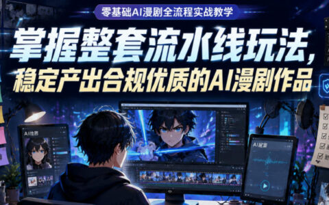 零基础AI漫剧全流程实战教学，掌握整套流水线玩法，稳定产出合规优质的AI漫剧作品