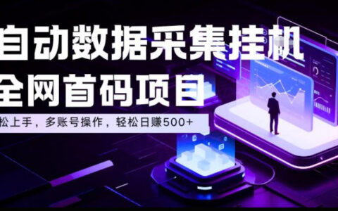 揭秘：全网首码全自动数据采集挂G项目，操作简单小白可上手，多账号真能日入500+吗？