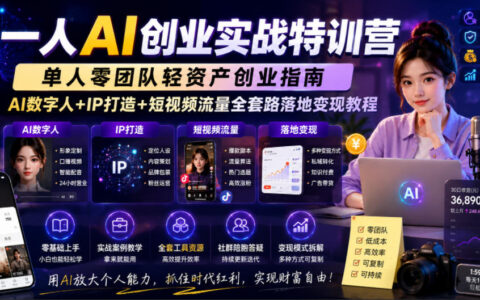 一个人如何用AI数字人+IP和短视频实现轻资产创业？零团队实战全流程指南