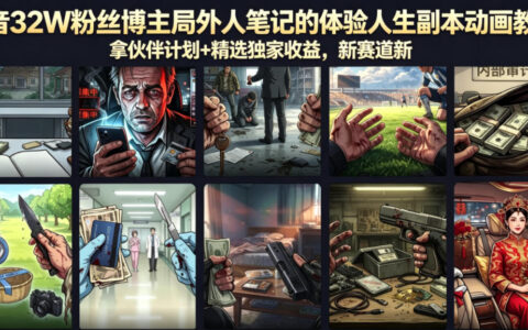 32万粉抖音博主“局外人笔记”：如何用人生副本动画＋伙伴计划拿到精选独家收益并快速涨粉？【录制版】