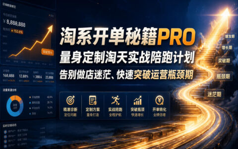 用淘系开单秘籍PRO做量身陪跑，我如何告别开店迷茫、快速突破运营瓶颈？