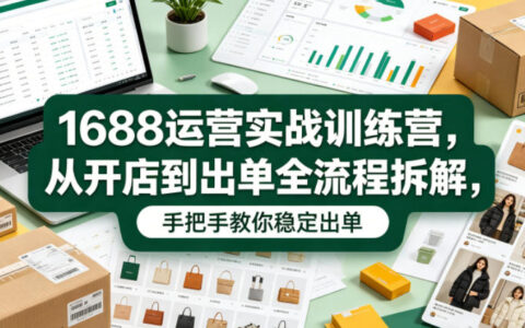 新手如何在1688从开店做到稳定出单？实战训练营全流程手把手拆解
