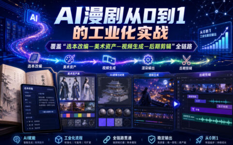 从0到1实现AI漫剧工业化：实战全链路拆解（选本改编·美术资产·视频生成·后期剪辑）6月更新