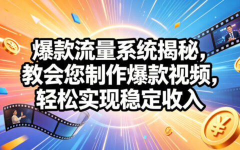 如何通过“爆款流量系统”制作爆款视频，实现稳定收入？（含原创双语字幕实操）