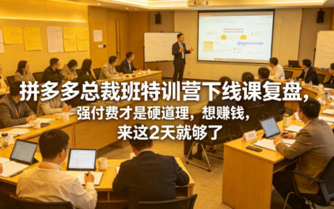 复盘拼多多总裁班线下特训：强付费为王，想赚钱两天就够