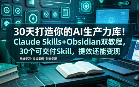 30天实战：用 Claude Skills + Obsidian 打造30个可交付AI Skill，提效还能变现