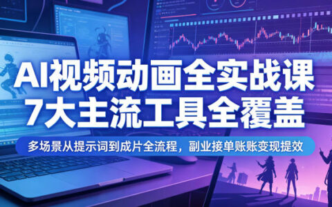 如何通过AI视频动画全实战课掌握7大主流工具，从提示词到成片实现副业接单与账号变现？