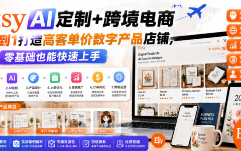 零基础如何借助Etsy AI定制+跨境电商，从0到1打造高客单价的数字产品店铺？