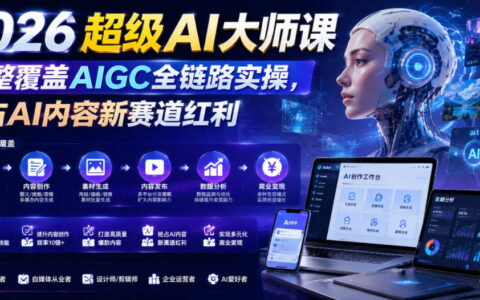 2026超级AI大师课：完整覆盖AIGC全链路实操，教你如何抢占AI内容新赛道红利