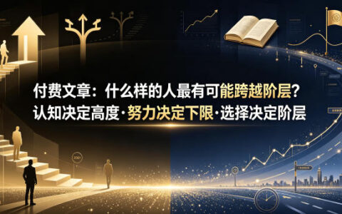 想实现阶层跃迁需要什么？认知抬高上限、努力守住下限、选择决定阶层