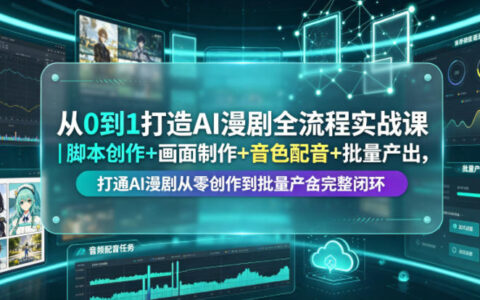 从0到1教你用AI打造漫剧全流程：脚本创作、画面制作、音色配音与批量产出完整闭环