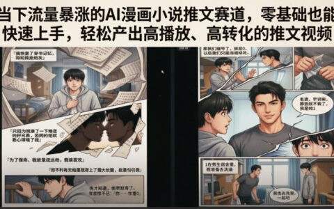 零基础如何入局爆红的AI漫画/小说推文赛道，快速产出高播放高转化的视频？