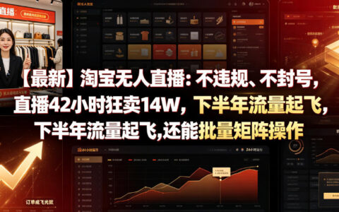 我用淘宝无人直播42小时卖出14万：合法不封号，如何抓住下半年流量并批量做矩阵？