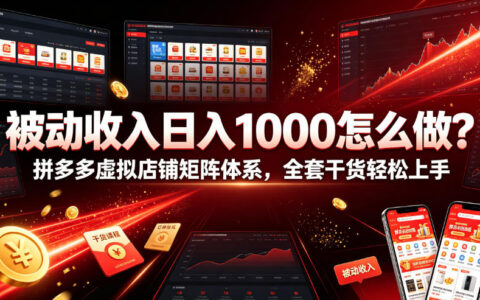 揭秘拼多多虚拟店铺矩阵体系：普通人如何打造日入1000的被动收入？