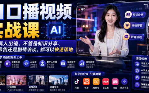 AI口播视频实战指南：不用真人出镜，也能轻松打造知识分享、好物带货和剧情访谈内容