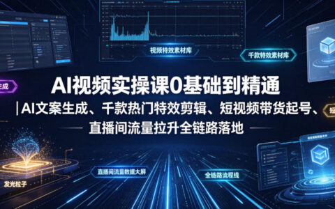 从零掌握AI视频实操：文案生成、特效剪辑到短视频带货与直播引流全链路实战指南