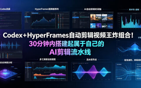 如何用Codex＋HyperFrames在30分钟内搭建一套AI自动剪辑流水线？附完整版实操教程