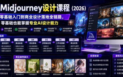 AI Midjourney设计全攻略：2026零基础入门到商业实战，打造你的专业AI设计力