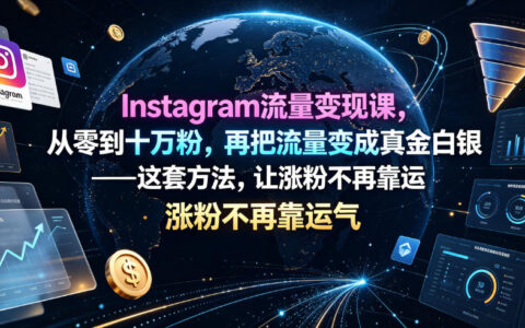 从0到10万粉丝：Instagram流量变现的实战路径，让涨粉与赚钱都有章可循
