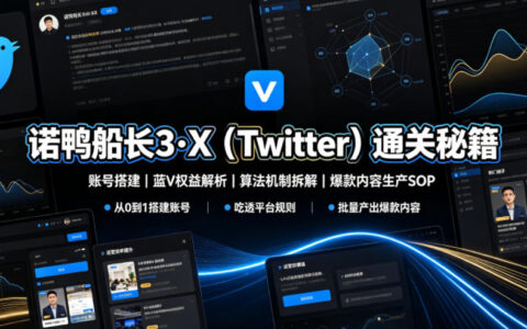 诺鸭船长3·X（Twitter）怎么玩转？从账号搭建、蓝V权益到算法机制与爆款内容SOP全解析