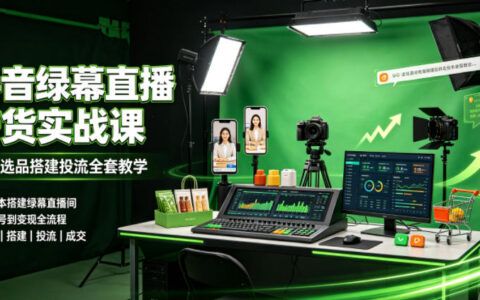 抖音绿幕直播带货怎么做？从起号、选品到投流的低成本实战教学全流程