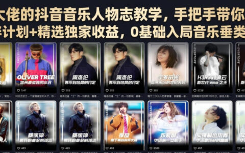 0基础怎么做抖音音乐人物志？从伙伴计划到精选独家收益，一套玩法讲透音乐垂类赛道
