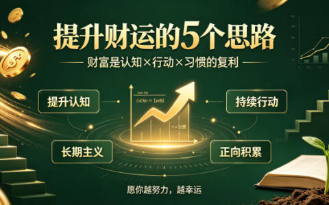 为什么有人越努力越有钱？提升财运的5个底层思路：财富其实是认知、行动和习惯的复利