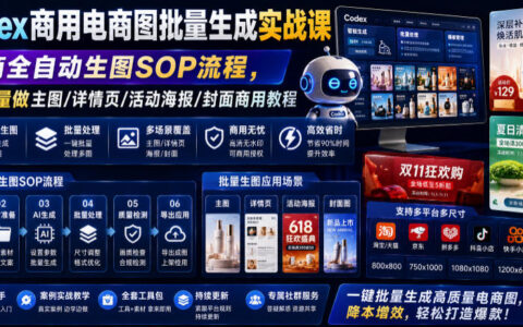Codex商用电商图批量生成到底怎么做？一套全自动生图SOP搞定主图、详情页、海报与封面制作教程