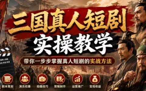 三国题材真人短剧怎么做？从0到1实操教学，手把手教你掌握爆款短剧玩法