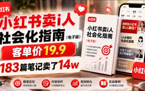 小红书靠卖「I人社会化指南」电子版赚14万：客单价19.9，183篇笔记是怎么做到的？