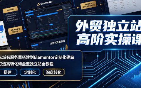 外贸独立站怎么做才能高转化？从域名服务器搭建到Elementor定制建站的完整实操指南