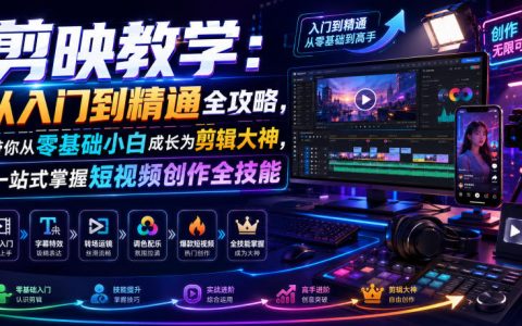零基础如何系统学会剪映？从入门到精通的短视频剪辑全攻略