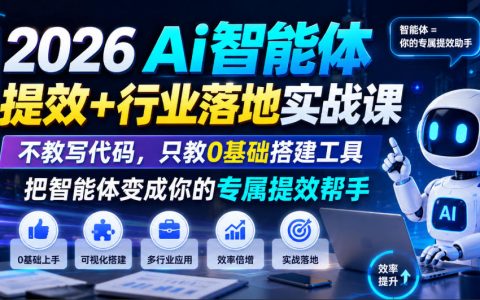2026年AI智能体到底怎么落地？0基础不用写代码，也能搭建属于自己的提效助手