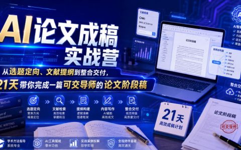 如何用21天拿下可交导师的AI论文阶段稿？选题定向—文献提纲—整合交付全流程