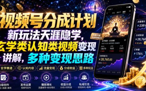 从天涯隐学看视频号分成计划新玩法：玄学/认知类视频如何实现多路径变现？