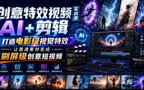 从0到1：AI+剪辑打造电影级视觉特效，把普通素材做成刷屏级创意短视频
