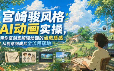 手把手用AI复刻宫崎骏治愈系动画质感：从创意到成片的全流程实操