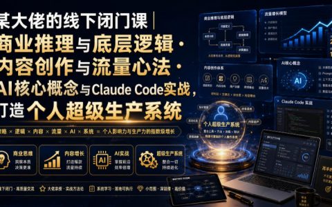 某大佬线下闭门课笔记：从商业推理与底层逻辑到内容创作与流量心法，再到AI核心概念与Claude Code实战，打造个人超级生产系统（附录音+图片）