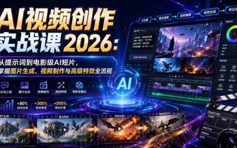 2026 AI视频创作保姆级实战：从提示词到电影级短片，图片生成、视频制作与高级特效一网打尽