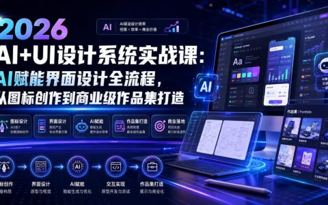2026 年 AI+UI 设计实战课值得报吗？AI 赋能界面设计全流程，从图标到商业级作品集