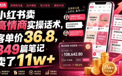 靠349篇笔记卖出11w+，客单价36.8的小红书“高情商实操话术”是怎么做到的？