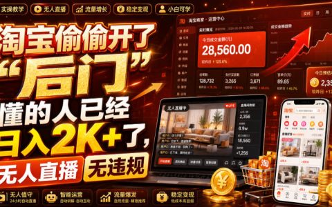 淘宝真的有“后门”？靠无人直播日入2K+，一台电脑撑起24小时网店【揭秘】