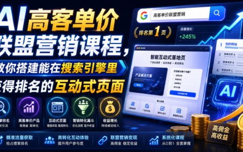 如何用AI做高客单价联盟营销：打造能在搜索引擎上排名的互动式页面，把流量转化为高佣金成交（附中英双语字幕）