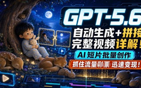 实操指南：用GPT-5.6自动生成并拼接完整视频，批量创作AI短片，抓住流量快速变现