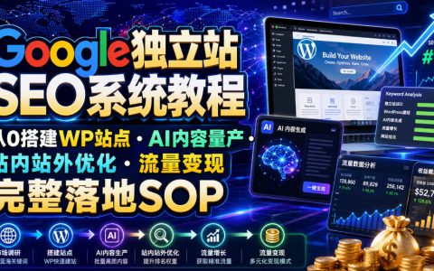 从0到1做Google独立站SEO：WP建站+AI内容量产+站内外优化+流量变现全套SOP（2026年7月）