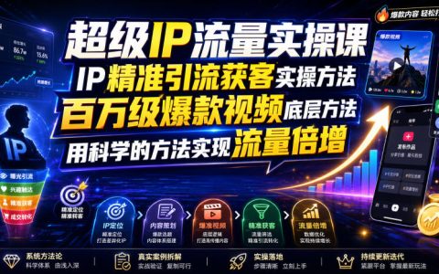 从0到1打造超级IP：用科学方法做精准引流获客，复用百万级爆款视频底层逻辑实现流量倍增