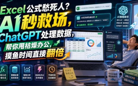 不会写Excel公式也能高效办公？用ChatGPT一键处理数据，AI救场让摸鱼时间翻倍