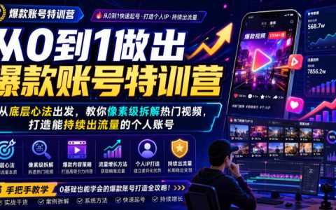 如何用底层心法+像素级拆解热门视频，从0到1打造一个持续出流量的个人账号