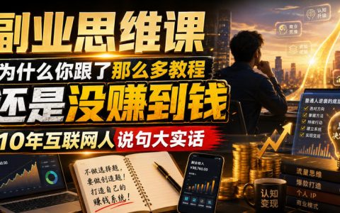 副业思维课：为什么学遍教程仍然赚不到钱？10年互联网老兵的真相剖析