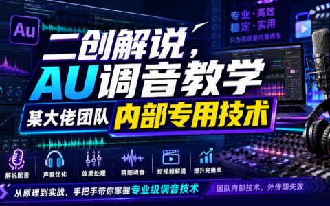 从0到1搞定二创解说AU调音：头部团队内部方法拆解